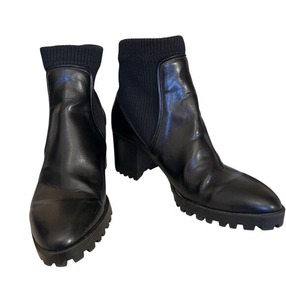 Zara Black Ankle Boots with Chunky Heel - Picture 3 of 14